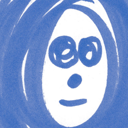 Drawn dizzy eyed avatar of John Hooks, inspired by a drawing done by his daughter Helen when she was three years old.